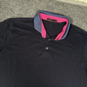 Greyson Shirt Mens XL Polo Navy Blue Golf Performance Wolf Logo Short Sleeve